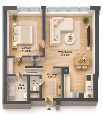 2-Zimmer-Wohnung kaufen in Wien – 55 m², € 280.000 – Bild 4 von 5