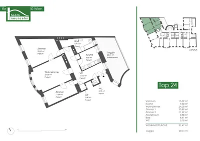 3-Zimmer-Wohnung mieten in Wien – 91,47 m², € 2.773 – Bild 42 von 42