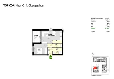 2-Zimmer-Wohnung kaufen in Amstetten – 51,78 m², € 239.223 – Bild 3 von 8