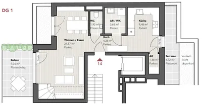 4-Zimmer-Wohnung kaufen in Wien – 90,85 m², € 1.127.500 – Bild 2 von 4