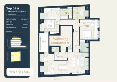 3-Zimmer-Wohnung kaufen in Wien – 119,6 m², € 1.121.500 – Bild 2 von 8