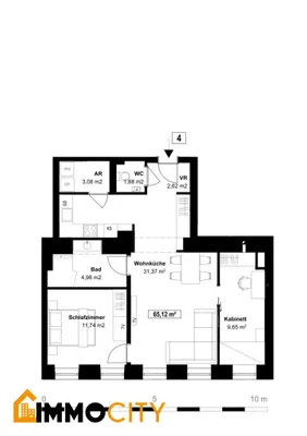 3-Zimmer-Wohnung kaufen in Wien – 65,12 m², € 449.000 – Bild 2 von 8