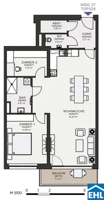 3-Zimmer-Wohnung mieten in Graz – 83,8 m², € 1.279 – Bild 7 von 7