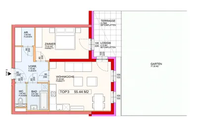 2-Zimmer-Wohnung mieten in Neunkirchen – 55,44 m², € 587 – Bild 4 von 10