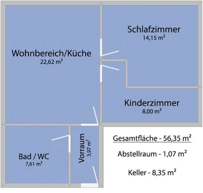 3-Zimmer-Wohnung mieten in Sankt Veit an der Glan – 56 m², € 550