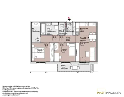 3-Zimmer-Wohnung kaufen in Wien – 64,65 m², € 390.000 – Bild 9 von 12