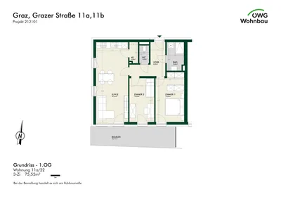 3-Zimmer-Wohnung mieten in Graz – 76 m², € 1.178 – Bild 6 von 6