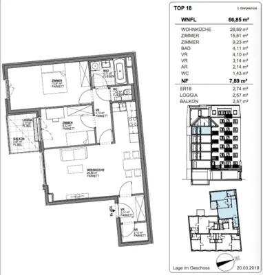 3-Zimmer-Wohnung mieten in Wien – 66,85 m², € 1.195 – Bild 17 von 17