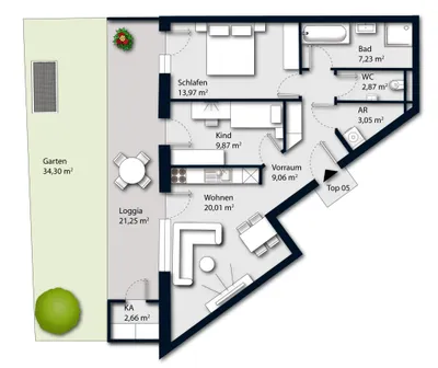 3-Zimmer-Wohnung kaufen in Wels-Land – 66,06 m², € 313.000 – Bild 9 von 9