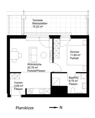 2-Zimmer-Wohnung mieten in Sankt Pölten – 42,34 m², € 663 – Bild 8 von 8