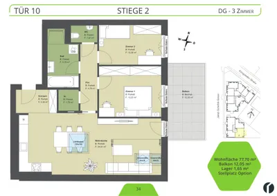 3-Zimmer-Wohnung kaufen in Tulln – 77,7 m², € 429.000 – Bild 18 von 19