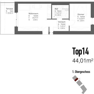 2-Zimmer-Wohnung mieten in Graz – 45 m², € 691 – Bild 4 von 4