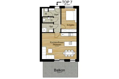 4-Zimmer-Wohnung kaufen in Graz – 59 m², € 271.251 – Bild 10 von 12