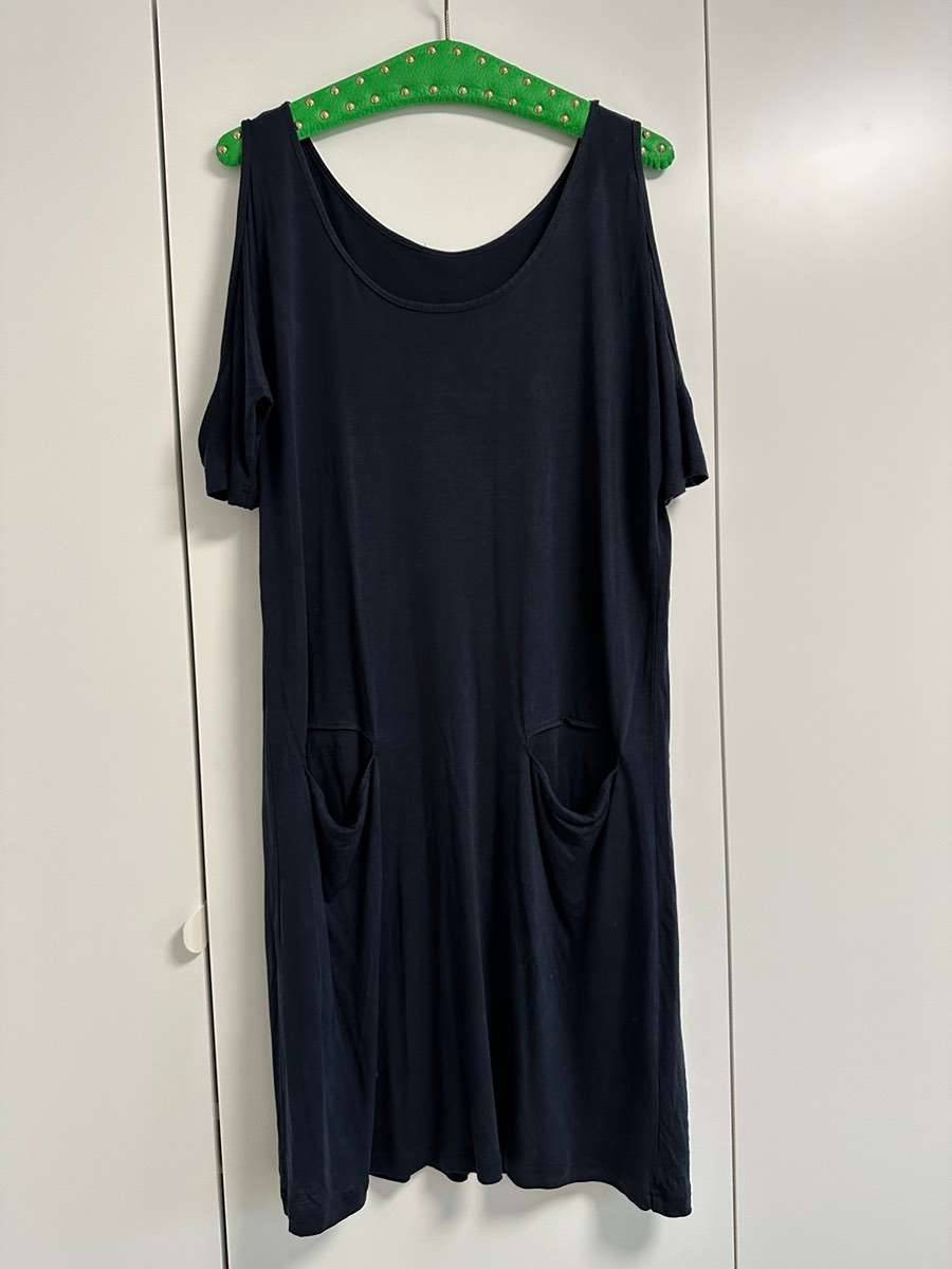 Maronski, Modal, kurzes weites Kleid/ weites Oberteil, schwarz, onesize