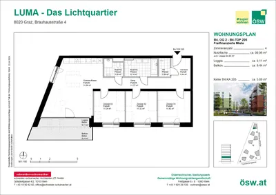 4-Zimmer-Wohnung mieten in Graz – 99,96 m², € 1.446 – Bild 2 von 6