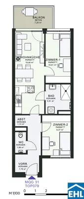 3-Zimmer-Wohnung mieten in Graz – 55,05 m², € 825 – Bild 24 von 24