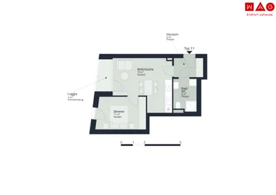 2-Zimmer-Wohnung mieten in Graz – 39 m², € 605 – Bild 2 von 4
