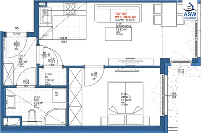 2-Zimmer-Wohnung mieten in Wien – 38,61 m², € 845 – Bild 8 von 8