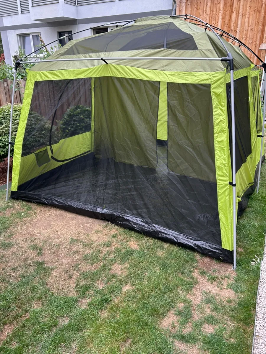 zelt 5 personen kaufen VANGO Familienzelt Sierra 500 Camping Gruppen Tunnelze Cube Attain C:62 SLX stove jack tent Color:Black/White/Enhancer