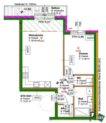 2-Zimmer-Wohnung mieten in Wien – 50 m², € 1.100 – Bild 13 von 13