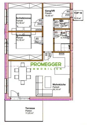 3-Zimmer-Wohnung kaufen in Liezen – 77,72 m², € 352.800 – Bild 4 von 4