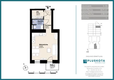 1-Zimmer-Wohnung kaufen in Wien – 33,79 m², € 230.000 – Bild 14 von 14