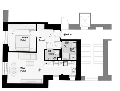 2-Zimmer-Wohnung mieten in Wien – 50,82 m², € 1.026