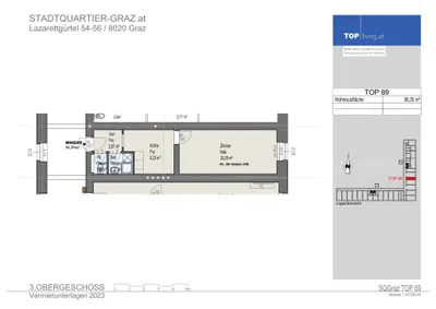 1-Zimmer-Wohnung mieten in Graz – 35,85 m², € 489 – Bild 7 von 7