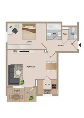 2-Zimmer-Wohnung kaufen in Klagenfurt – 49,28 m², € 199.800 – Bild 7 von 8