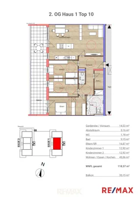 4-Zimmer-Wohnung mieten in Grieskirchen – 118,37 m², € 1.505 – Bild 6 von 6