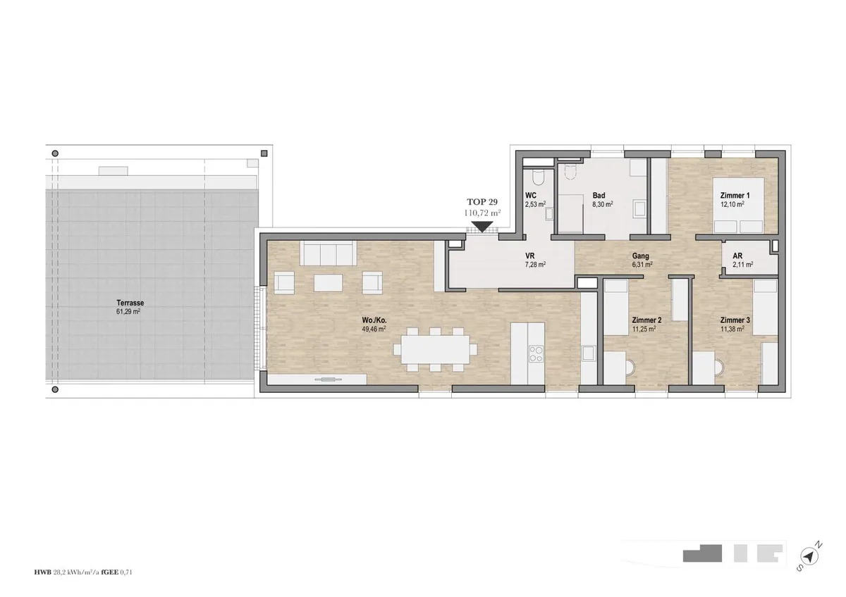 Wohnung – Graz, Charlottendorf, Geidorf - Ansicht 2