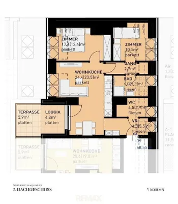 3-Zimmer-Wohnung kaufen in Wien – 68,5 m², € 527.500 – Bild 3 von 4