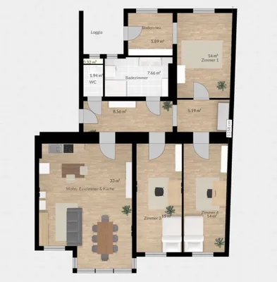 4-Zimmer-Wohnung mieten in Graz – 106 m², € 1.191 – Bild 3 von 17