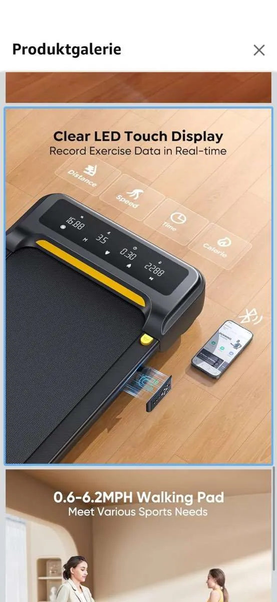 2in1 Motorisiertes Laufband & Walking Pad – Bis 10 Km/h, 12 Programme, Für Zuhause