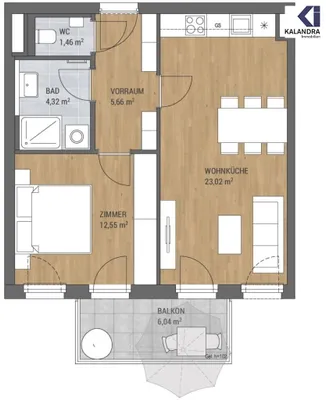 2-Zimmer-Wohnung mieten in Wien – 50 m², € 1.200 – Bild 14 von 15