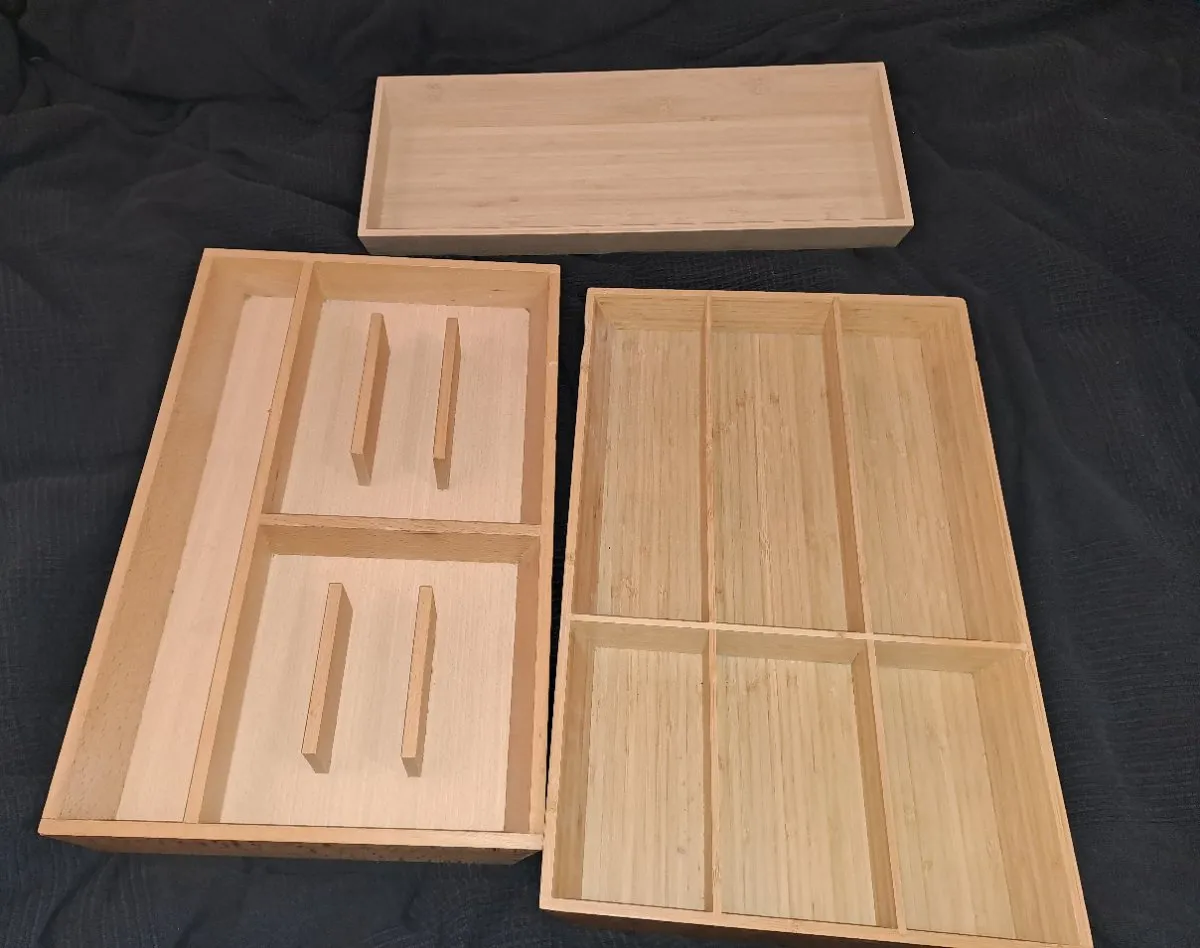 Ikea Organizer Einsatz 3er Set IKEA ? Rationell, Uppdatera, Besteckkasten, Besteckeinsatz, Schubladenorganizer, Holzkasten, Buche, Massivholz, Bambus, Faktum, Metod, Küchenorganisation, Schubladenlade, Schubladeneinsatz, € 50,- (6020 Innsbruck)