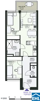 3-Zimmer-Wohnung mieten in Graz – 53,02 m², € 826 – Bild 23 von 23