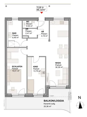 3-Zimmer-Wohnung kaufen in Linz Land – 86 m², € 399.000 – Bild 8 von 8