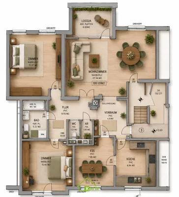 3-Zimmer-Wohnung kaufen in Tulln – 100,01 m², € 349.000 – Bild 10 von 11