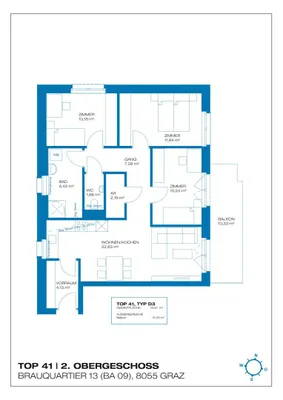 4-Zimmer-Wohnung mieten in Graz – 76,97 m², € 1.197 – Bild 14 von 14