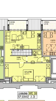 2-Zimmer-Wohnung mieten in Graz – 57,03 m², € 757 – Bild 2 von 8