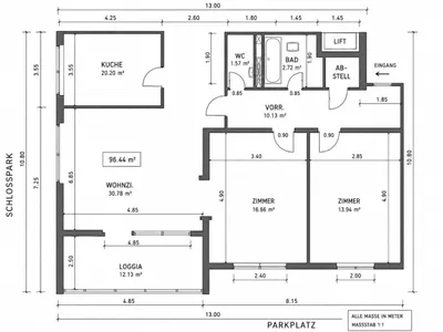 3-Zimmer-Wohnung kaufen in Baden – 96 m², € 300.000