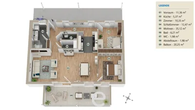 3-Zimmer-Wohnung kaufen in Wels – 84,84 m², € 515.300 – Bild 2 von 12