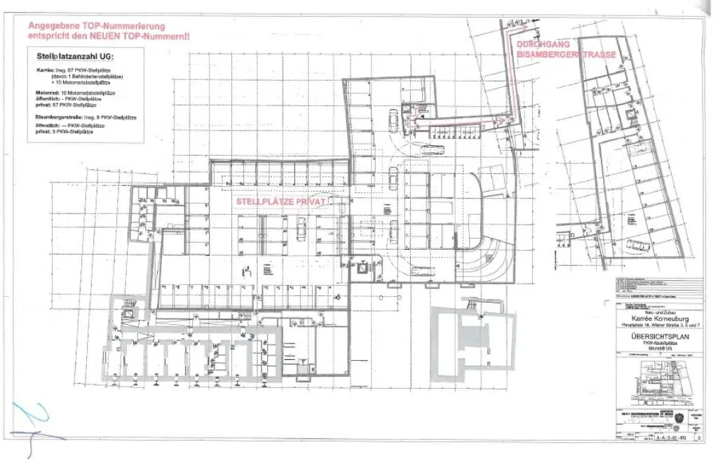 Top! Provisionsfrei! 2 Garagenplätze | Doppelstellplatz nebeneinander direkt am Hauptplatz | Karree Korneuburg | Eigentum! - Ansicht 3