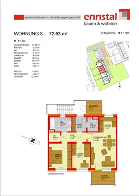 3-Zimmer-Wohnung mieten in Hartberg-Fürstenfeld – 72,63 m², € 718 – Bild 3 von 3