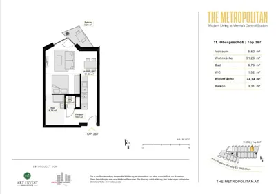 1-Zimmer-Wohnung mieten in Wien – 44,88 m², € 1.090 – Bild 18 von 18