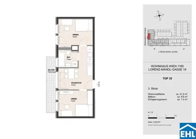 3-Zimmer-Wohnung mieten in Wien – 41,03 m², € 1.019 – Bild 9 von 9