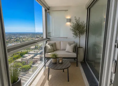 U1 Kagran - Blick über Wien - Loggia - Fitnessraum - Deckenkühlung - Sauna - Pool am Dach