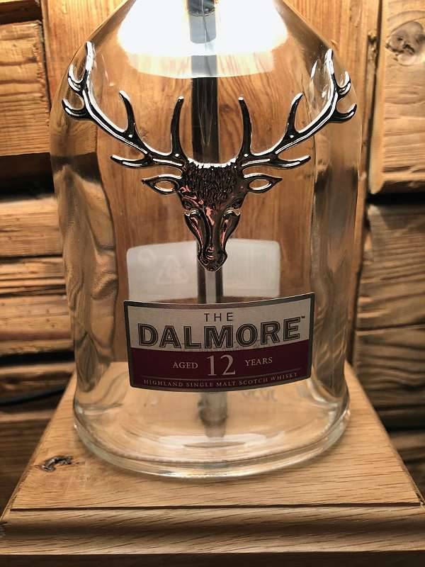 Flaschenlampe, Dalmore, Tischlampe, Hirschgeweih
