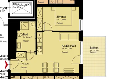 2-Zimmer-Wohnung mieten in Wien – 45 m², € 949 – Bild 24 von 24
